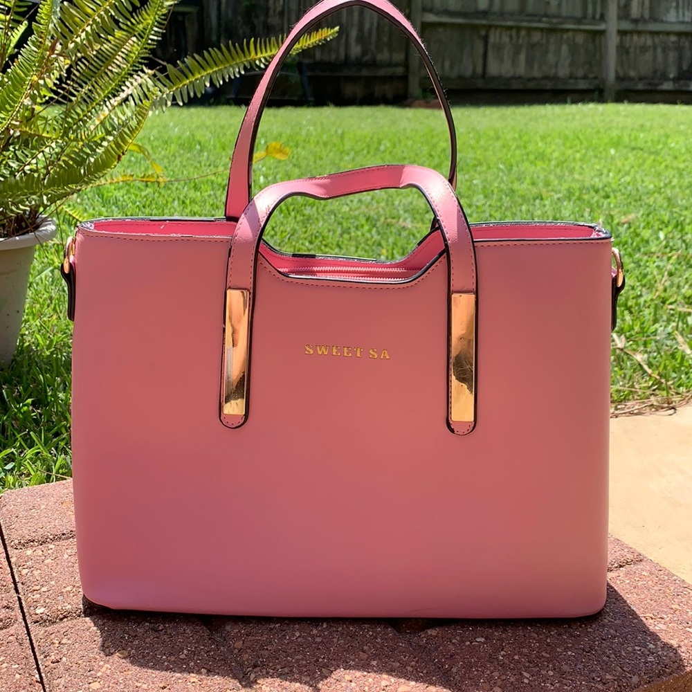 Pink Sweet Sa purse never used, 12”across x 9.5”high x 5”width